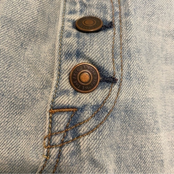 Free People We The Free Button Fly Distressed Denim Skirt - Picture 8 of 11
